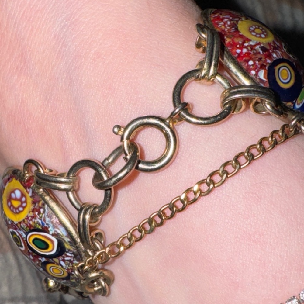 Colorful Mosaic Bracelet With Safteychain
